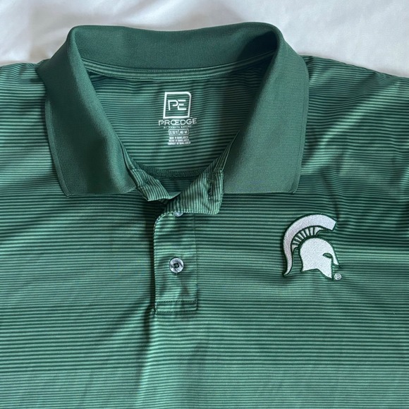 Pro Edge Michigan State Spartans Polo Shirt Striped Golf Athletic XL - Picture 1 of 10